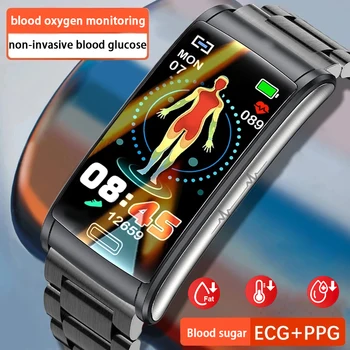 Нови Безболезнен Не-агресивни смарт часовници за измерване на нивото на глюкоза в кръвта, Мъжки Здрави Спортни смарт часовници за измерване на Кръвно налягане, Мъжки часовник за измерване на нивото на глюкоза в кръвта