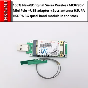 JINYUSHI за Sierra MC8795V Mini Pcie + USB адаптер + 2 бр. антени HSUPA 3G HSDPA модул 100% оригинални 1 бр. в наличност