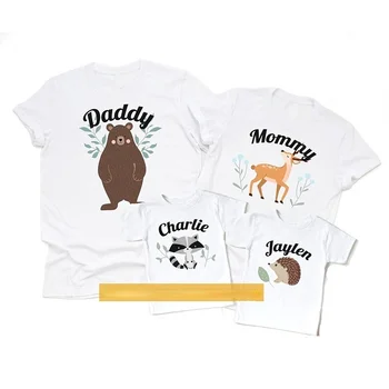 Забавна тениска с принтом горски животни, подходяща за семеен рожден Ден, Мъжки Детски Дамски тениска За момчета и момичета, Дрехи за партита за малки момчета