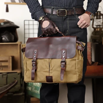 2022 Водоустойчив холщовая кожена чанта-месинджър от естествена кожа, пътни чанти през рамо за мъже, голяма чанта за чанта, куфарче за лаптоп