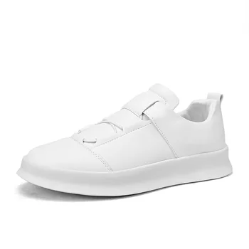 Модерен нов стил, малки бели обувки, ежедневни обувки на дебела подметка, мъжки обувки от естествена кожа, универсална мъжки обувки от телешка кожа, безплатна доставка