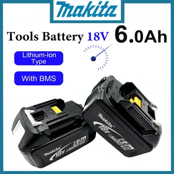 100% Оригинална Батерия на Makita 18V, Акумулаторна батерия 6000mAh, електрически инструменти и Акумулаторна Батерия с led литиево-йонна батерия Заместител на LXT BL1860B BL1860 BL1850