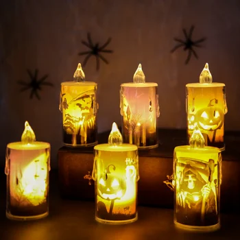 12 бр. led свещи на Хелоуин, ужас, призрак, тиква заключване, декор за парти на Хелоуин, омагьосана къща, подпори на ужасите, за декорация на открито