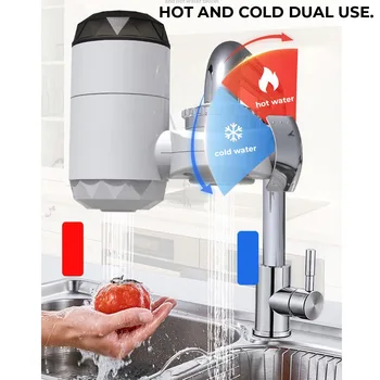 3000 W led дисплей Електрически с кухненски смесител за подгряване на вода Незабавен кран за топла вода, отопление безцилиндровый бойлер